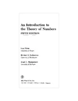 An Introduction to the Theory of Numbers - Ivan Niven, Herbert S Zuckerman, Hugh L Montgomery